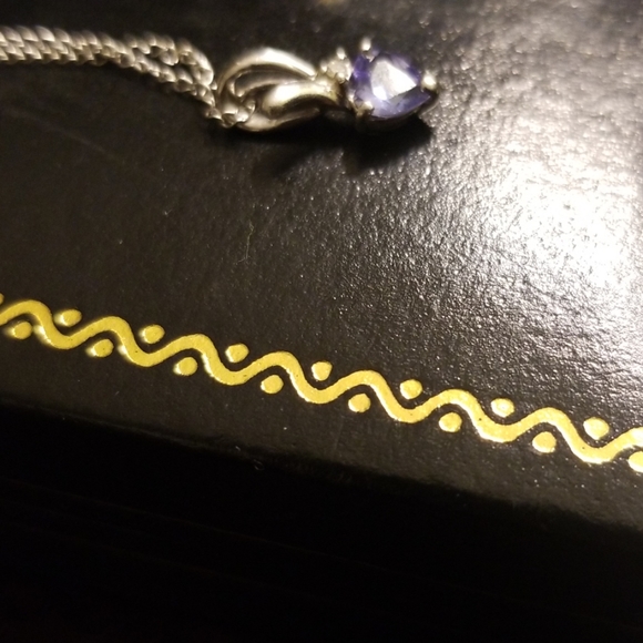 **SOLD TANZANITE 💜 DIAMOND PLATINUM NECKLACE - Picture 4 of 7